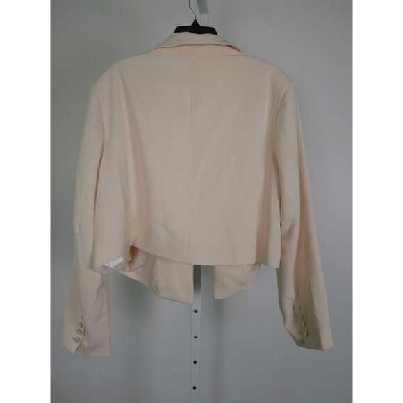 NINA PARKER Trendy Plus Size Cropped Open-front Blazer In White 3X - Picture 4 of 9